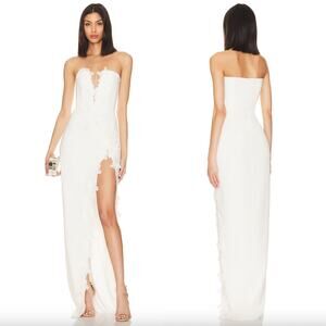 Elegant White Strapless Maxi Dress